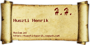Huszti Henrik névjegykártya
